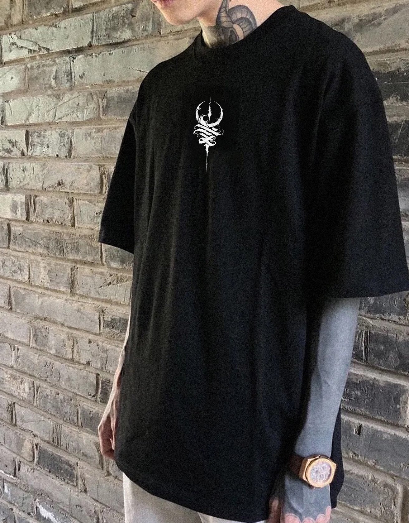 Dead Moon Art Totem Print T-shirt