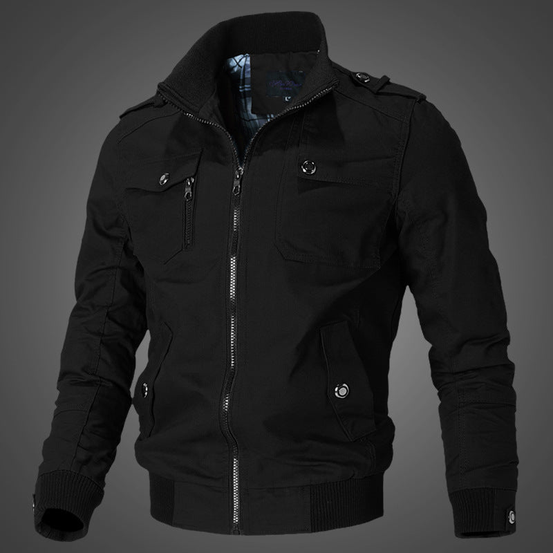 Men's Stylish Beige Bomber Jacket - Perfect for Casual and Outdoor Adventures