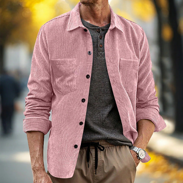Stylish Corduroy Shirt Jacket for Men - Perfect for Casual and Outdoor Wear