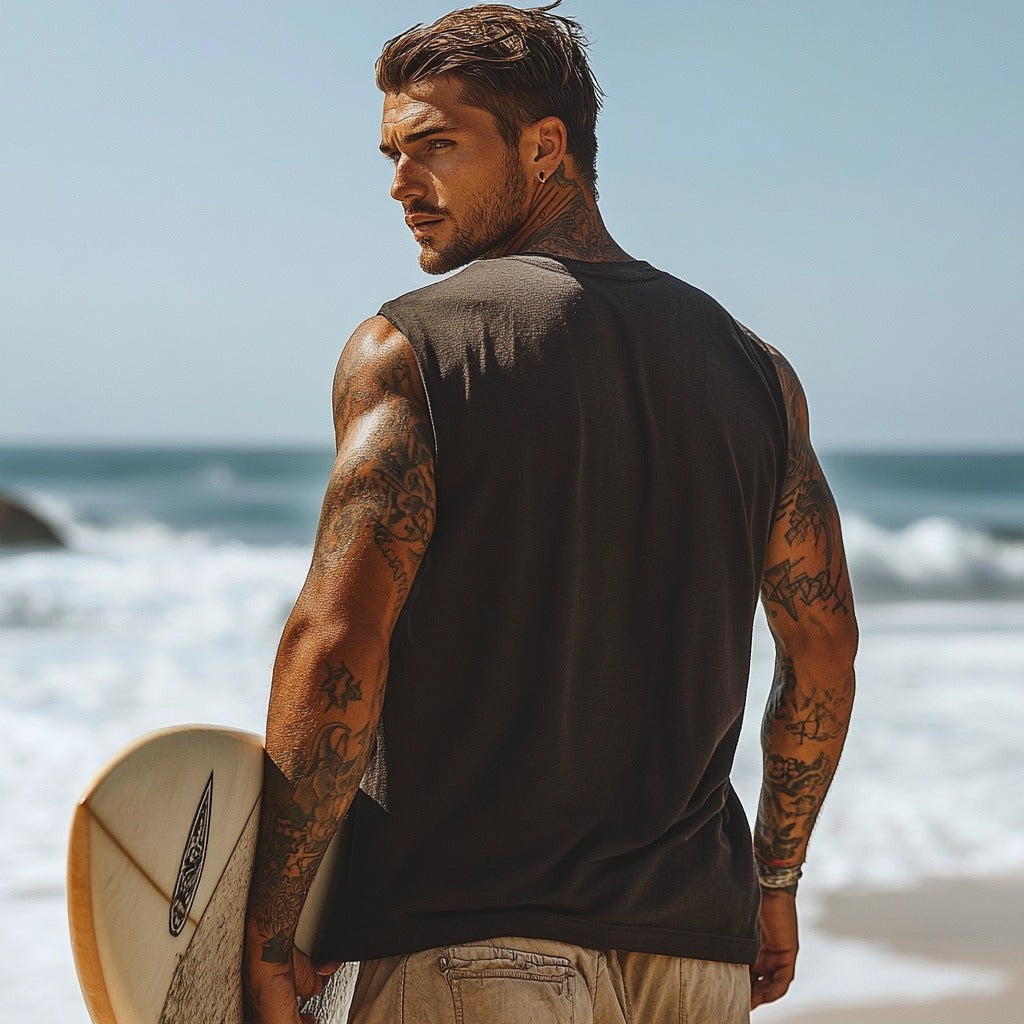 Men's Sleeveless Tank Top Perfect with Tattoo