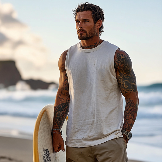 Men's Sleeveless Tank Top Perfect with Tattoo