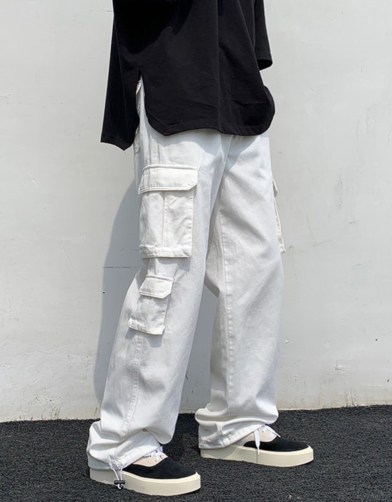 Pure Cotton Loose Multi-pocket Casual Pants