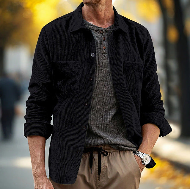 Stylish Corduroy Shirt Jacket for Men - Perfect for Casual and Outdoor Wear