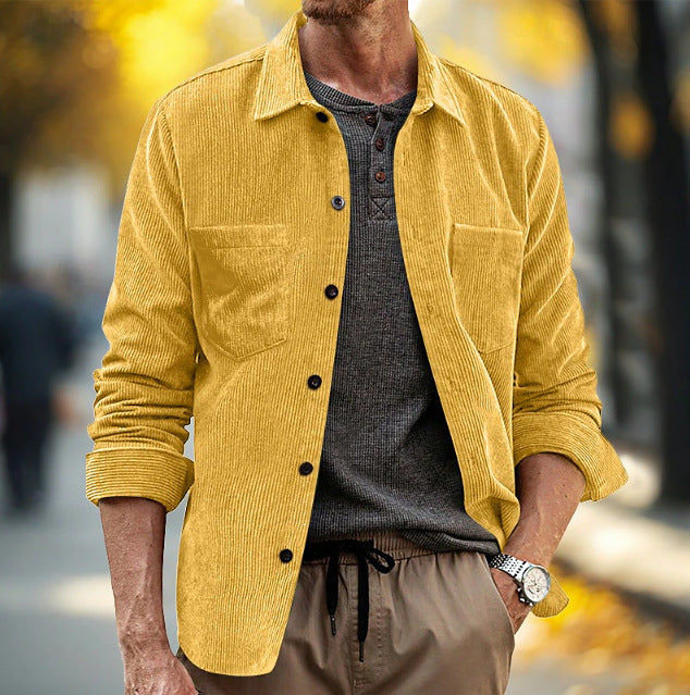 Stylish Corduroy Shirt Jacket for Men - Perfect for Casual and Outdoor Wear