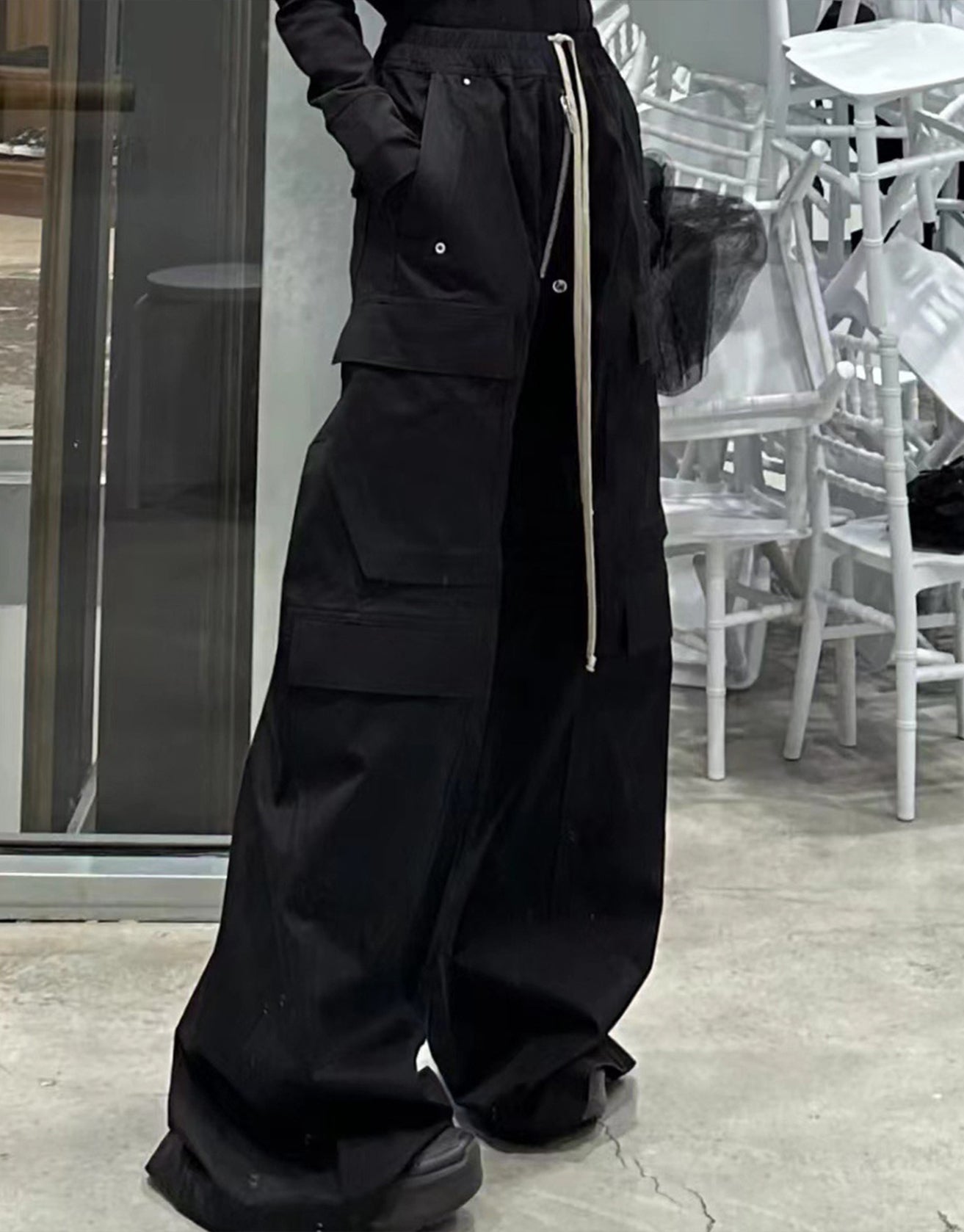 Techwear Wide-leg Cargo Pants