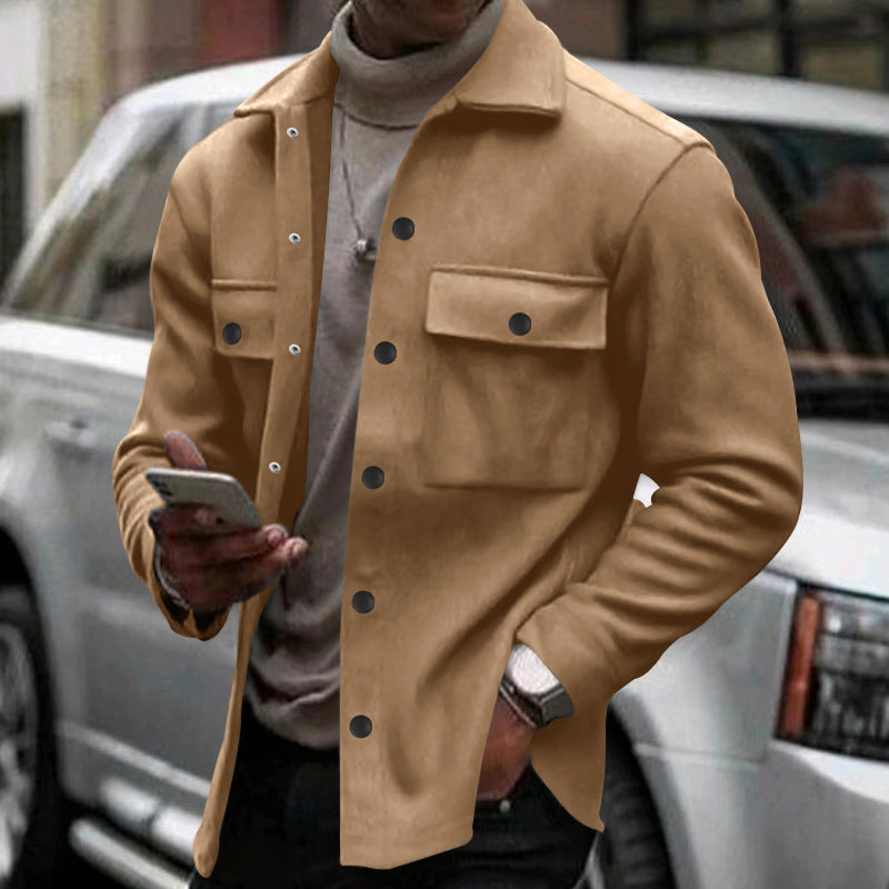 Stylish Men's Casual Jacket with Unique Button Design for Modern Fashionistas