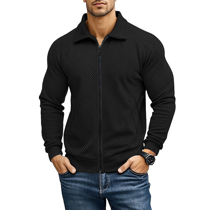 Men's Quilted Zip-Up Jacket - Stylish and Versatile for Everyday Wear