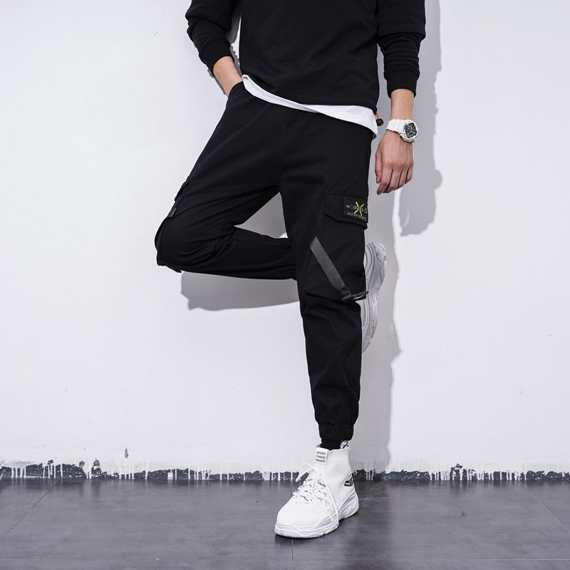 Embroidered Pocket Cargo Pants