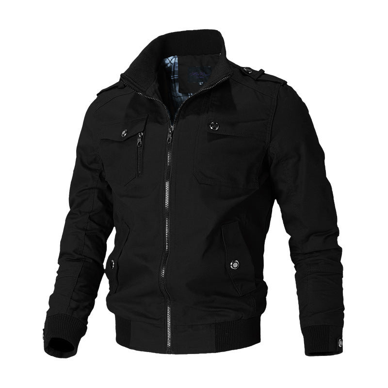 Men's Stylish Beige Bomber Jacket - Perfect for Casual and Outdoor Adventures