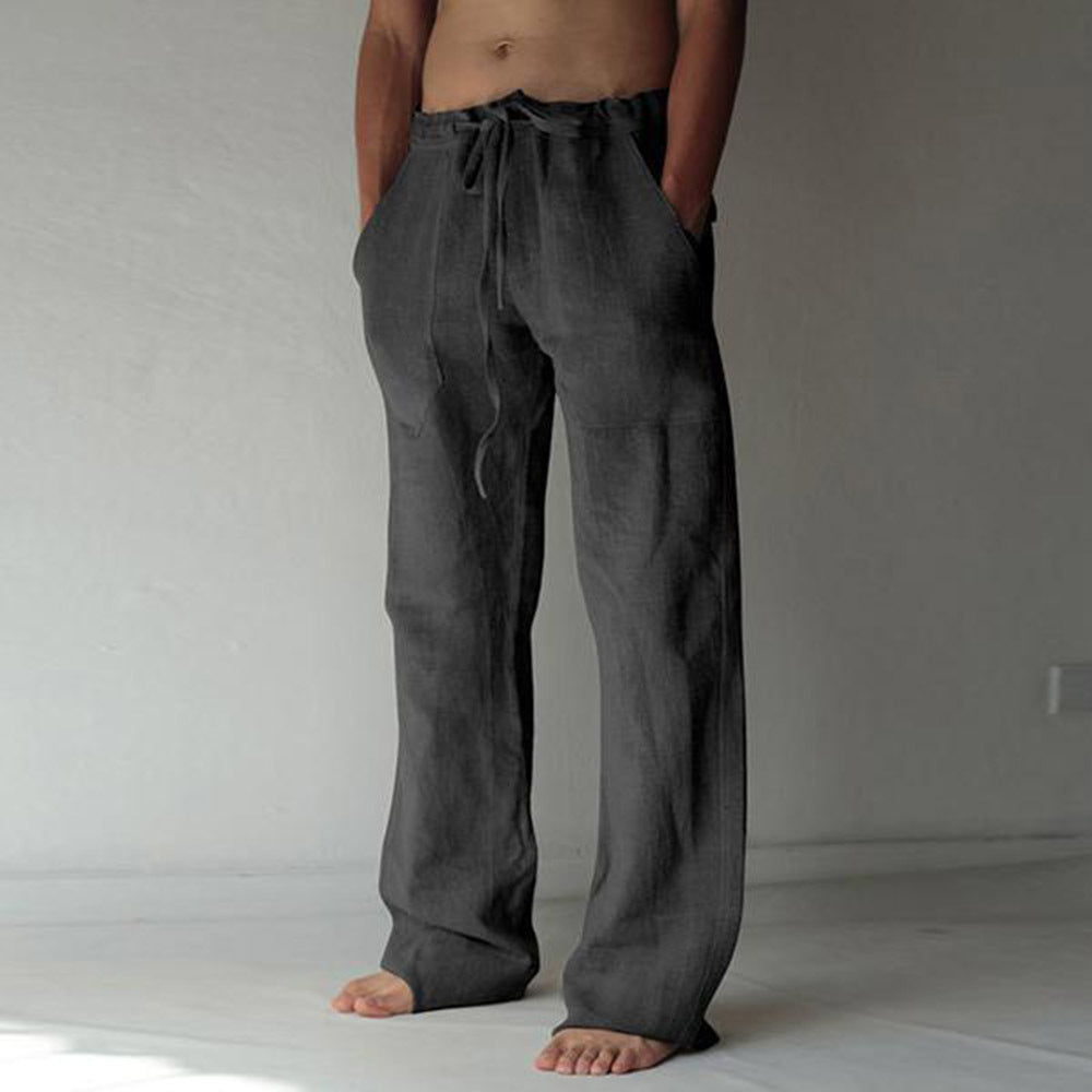 Men's Casual Breathable Loose Cotton Trousers