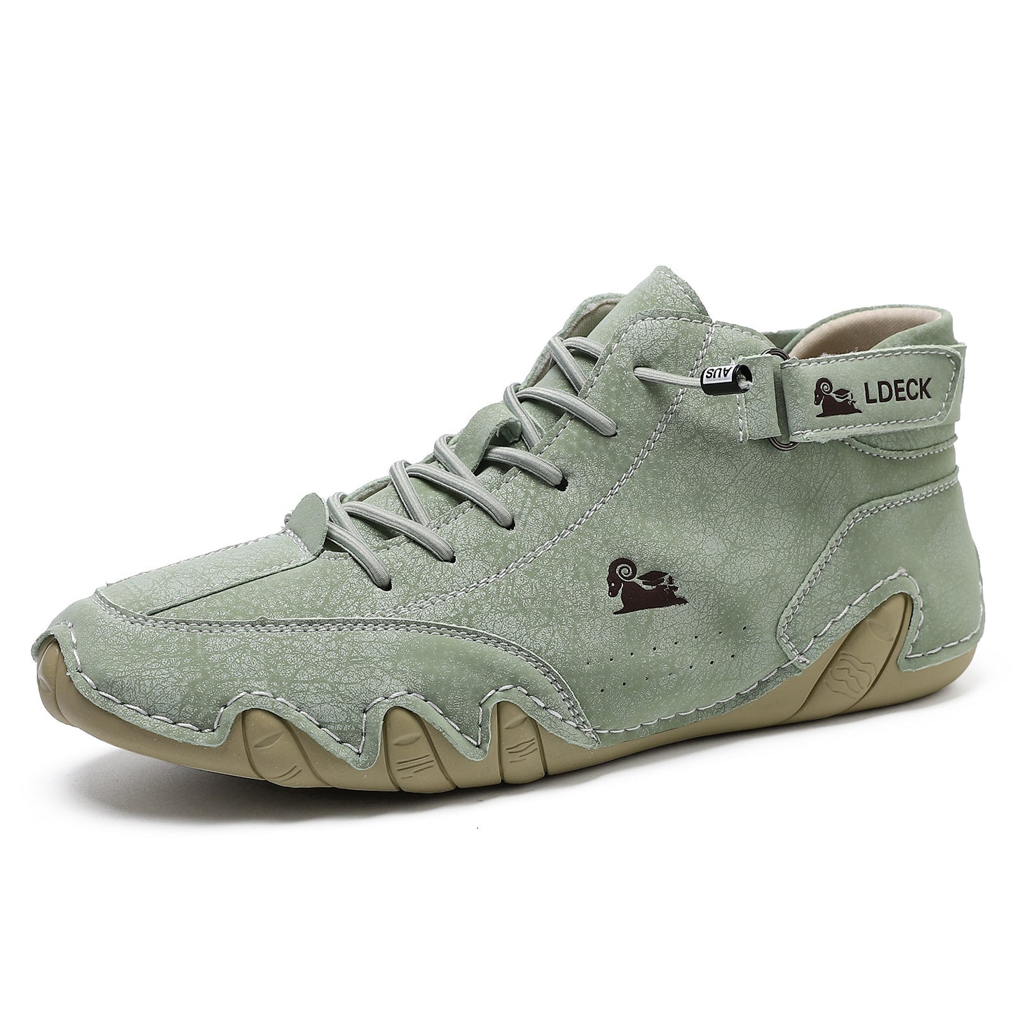 Men's Plus Size Microfiber Leather Ram Lace Up Soft Octopus Sole Sneakers Casual Shoes