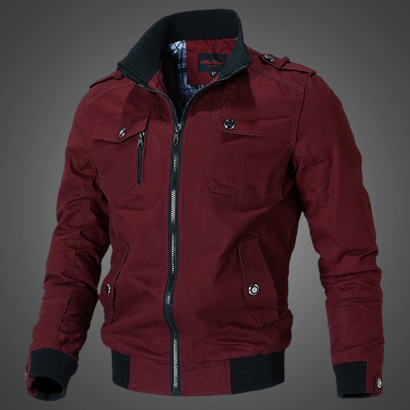 Men's Stylish Beige Bomber Jacket - Perfect for Casual and Outdoor Adventures