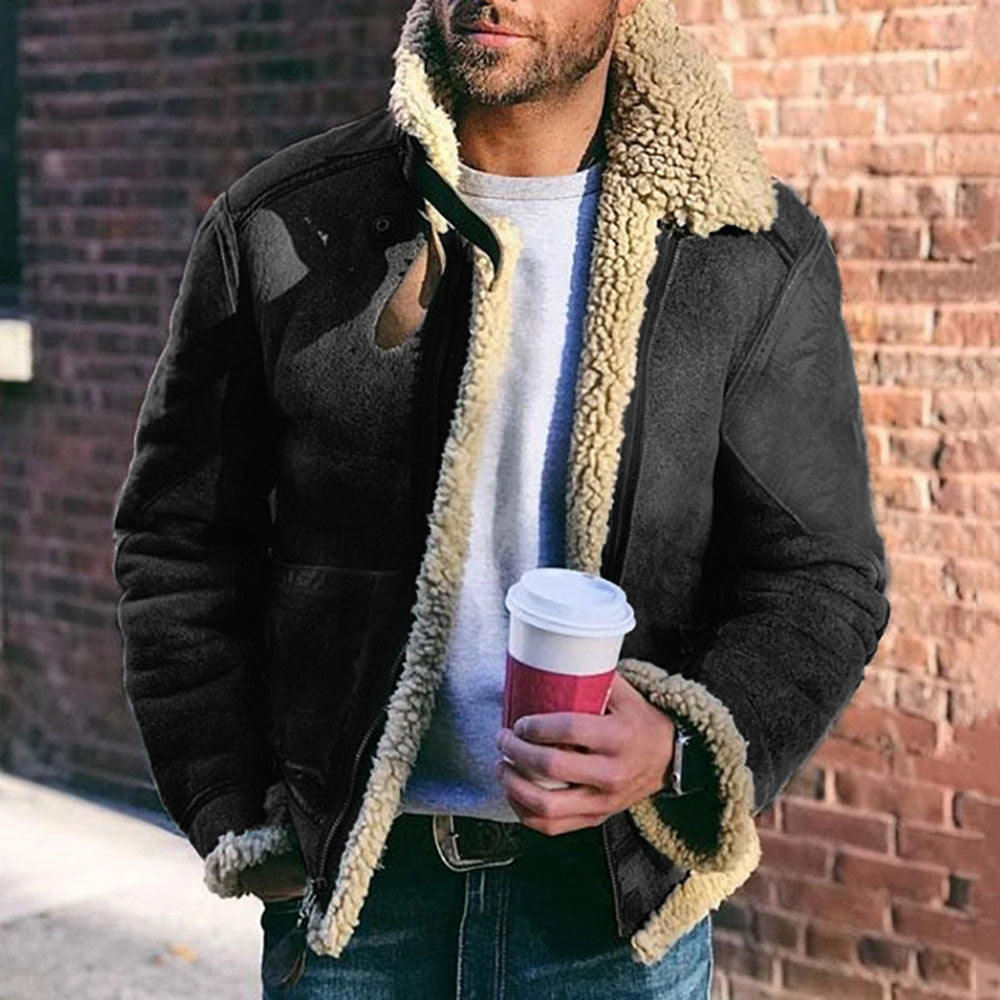 Winter Warmth Aviator Jacket with Faux Fur Trim
