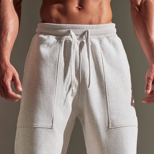 Grey Fleece Joggers with Side Pockets