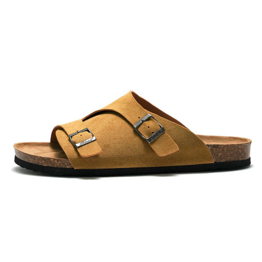 Cork Slippers Beach Shoes Birkenstock Replica Leather Suede