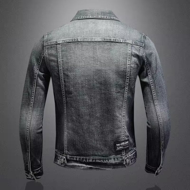 Stylish Men's Denim Jacket with Unique Embroidery - Perfect for Casual and Trendy Looks