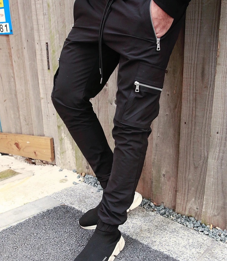 Sports And Leisure Zipper Multi-pocket Trousers Men's Fitness Running Training Pants
