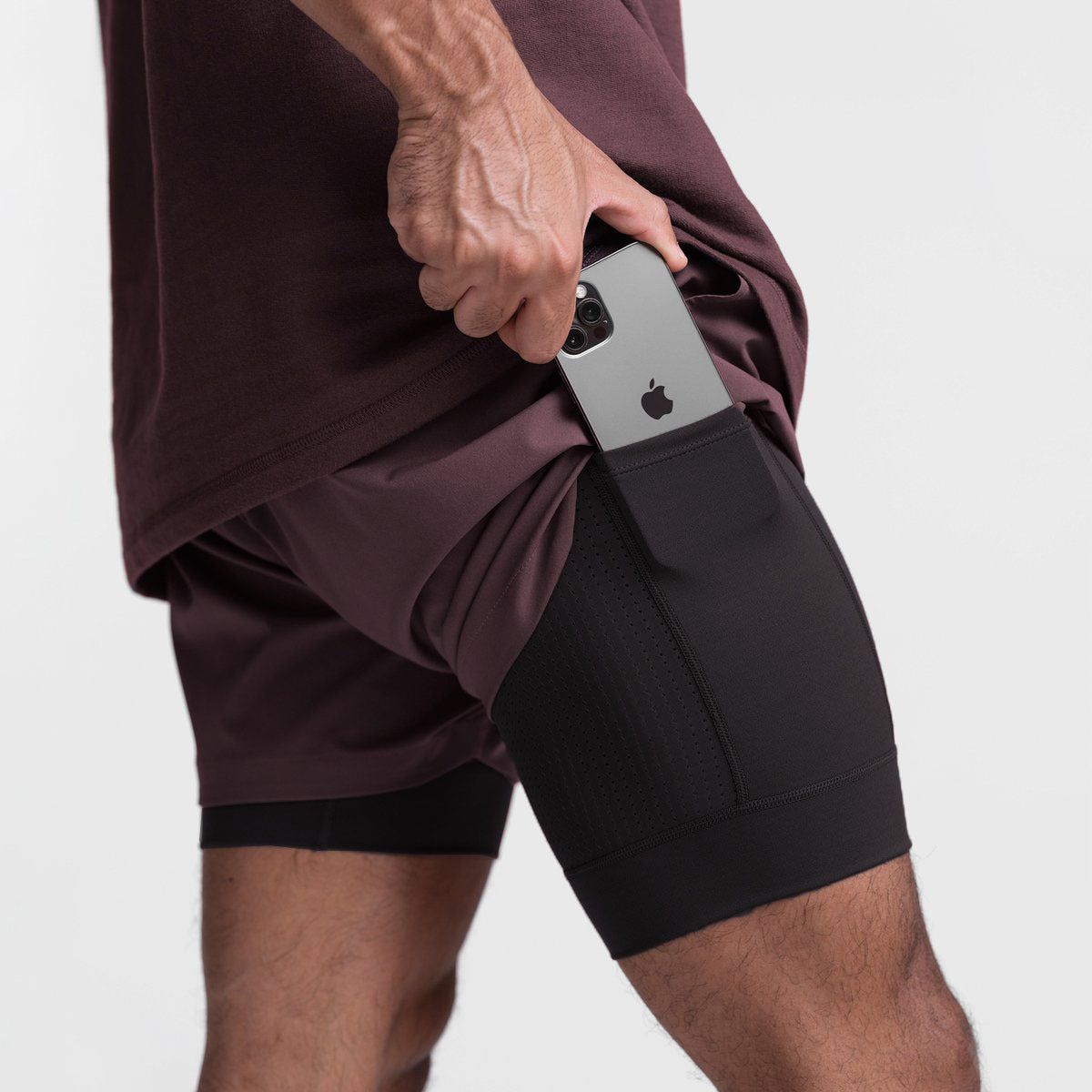 Men's Performance Running Shorts with Secure Phone Pocket