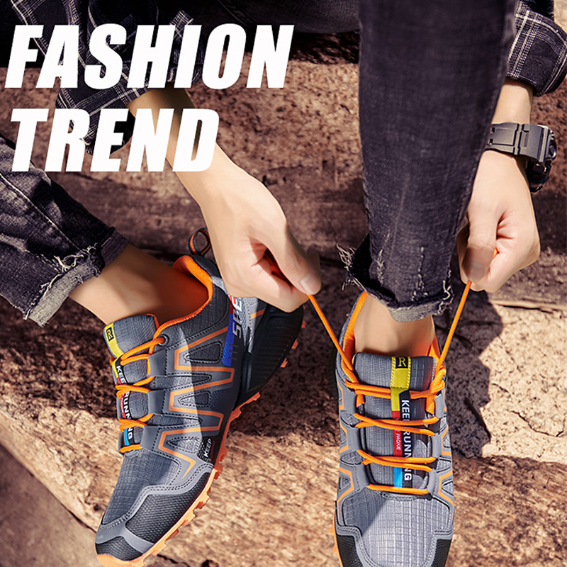 Men's Sneakers Shoes Mesh Breathable Anti Slip Hiking Shoes