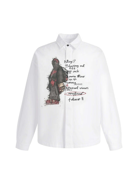 Trendy Graphic Print Long-Sleeve Shirt for Casual Wear