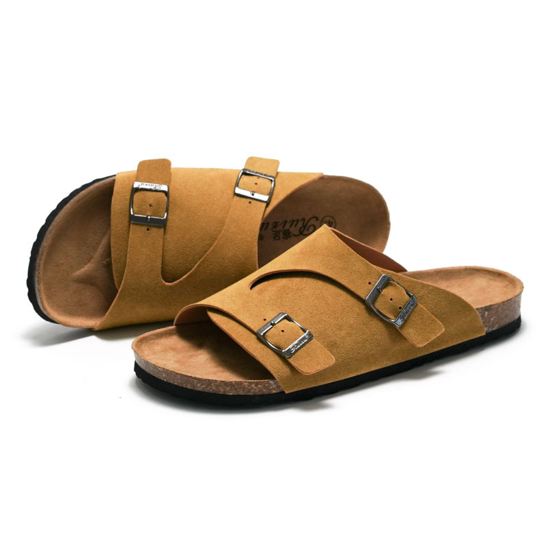 Cork Slippers Beach Shoes Birkenstock Replica Leather Suede