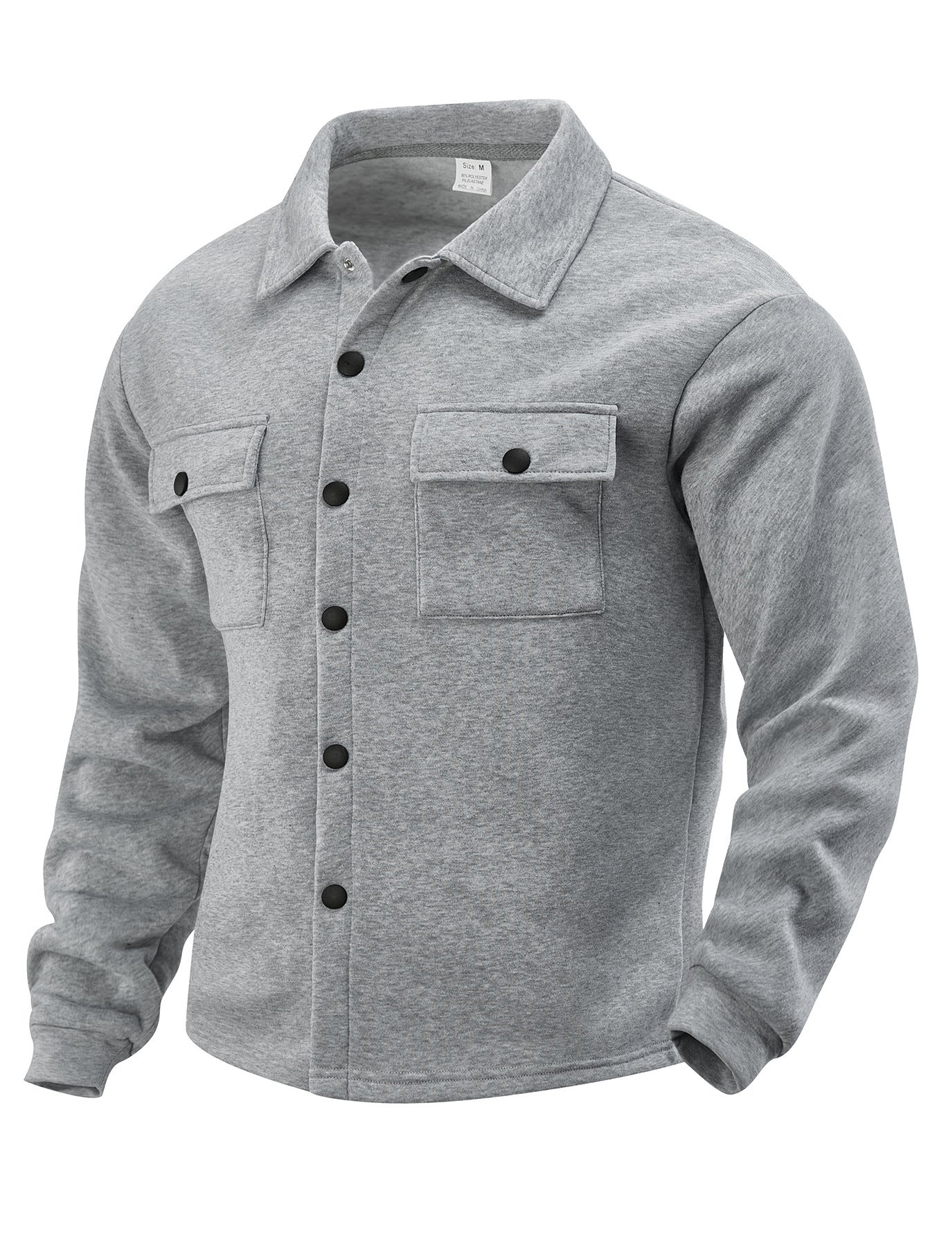Stylish Black Button-Up Shirt Jacket for Men - Perfect for Casual and Outdoor Adventures