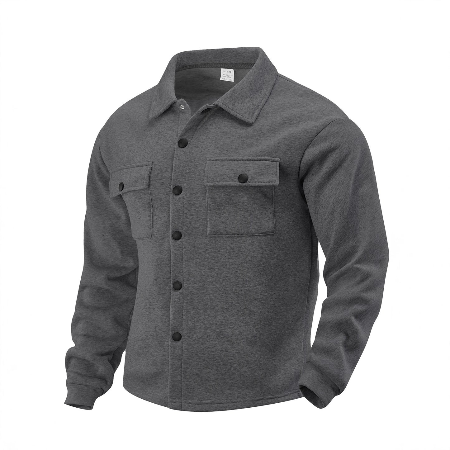 Stylish Black Button-Up Shirt Jacket for Men - Perfect for Casual and Outdoor Adventures