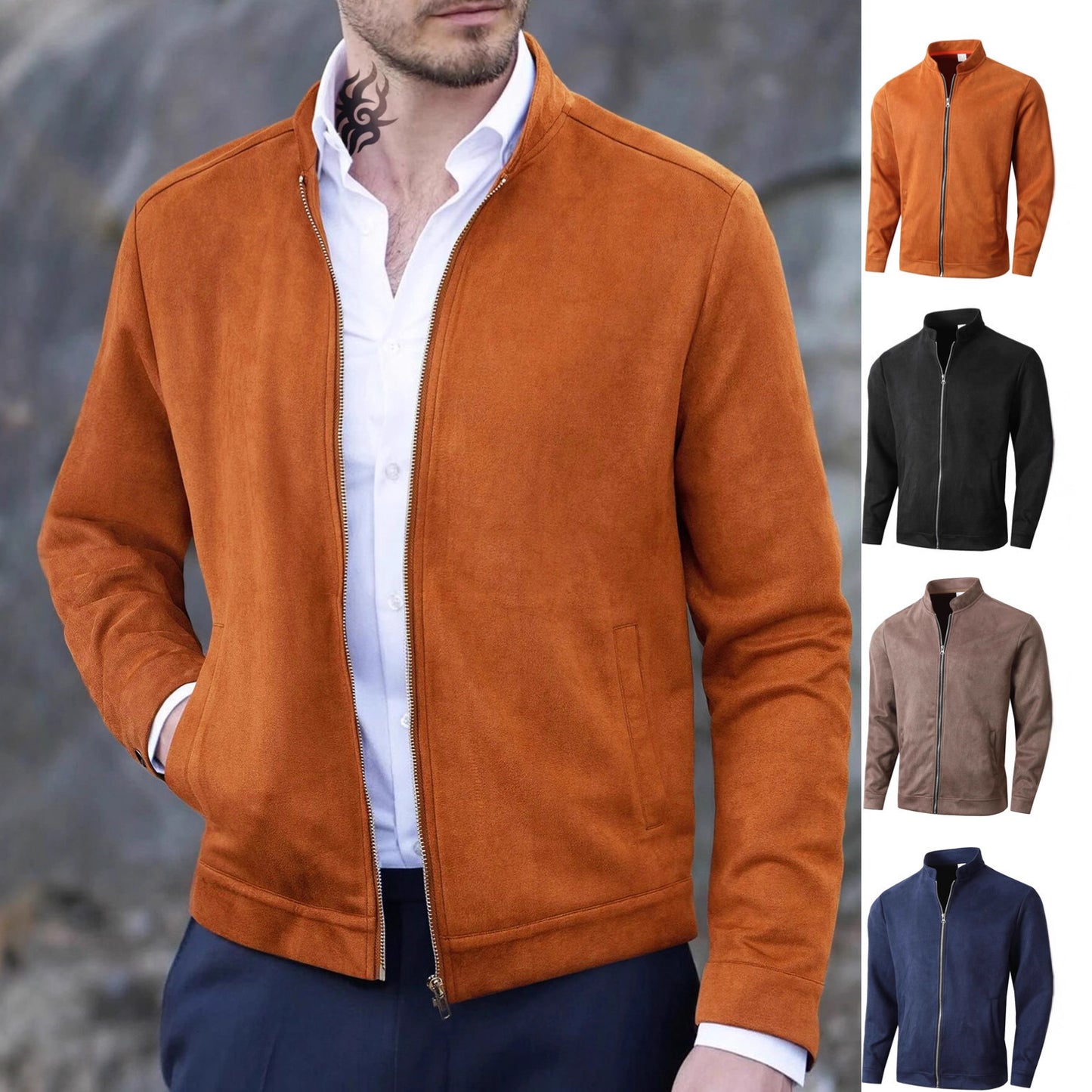 Stylish Men's Zip-Up Jacket - Perfect for Casual and Formal Wear