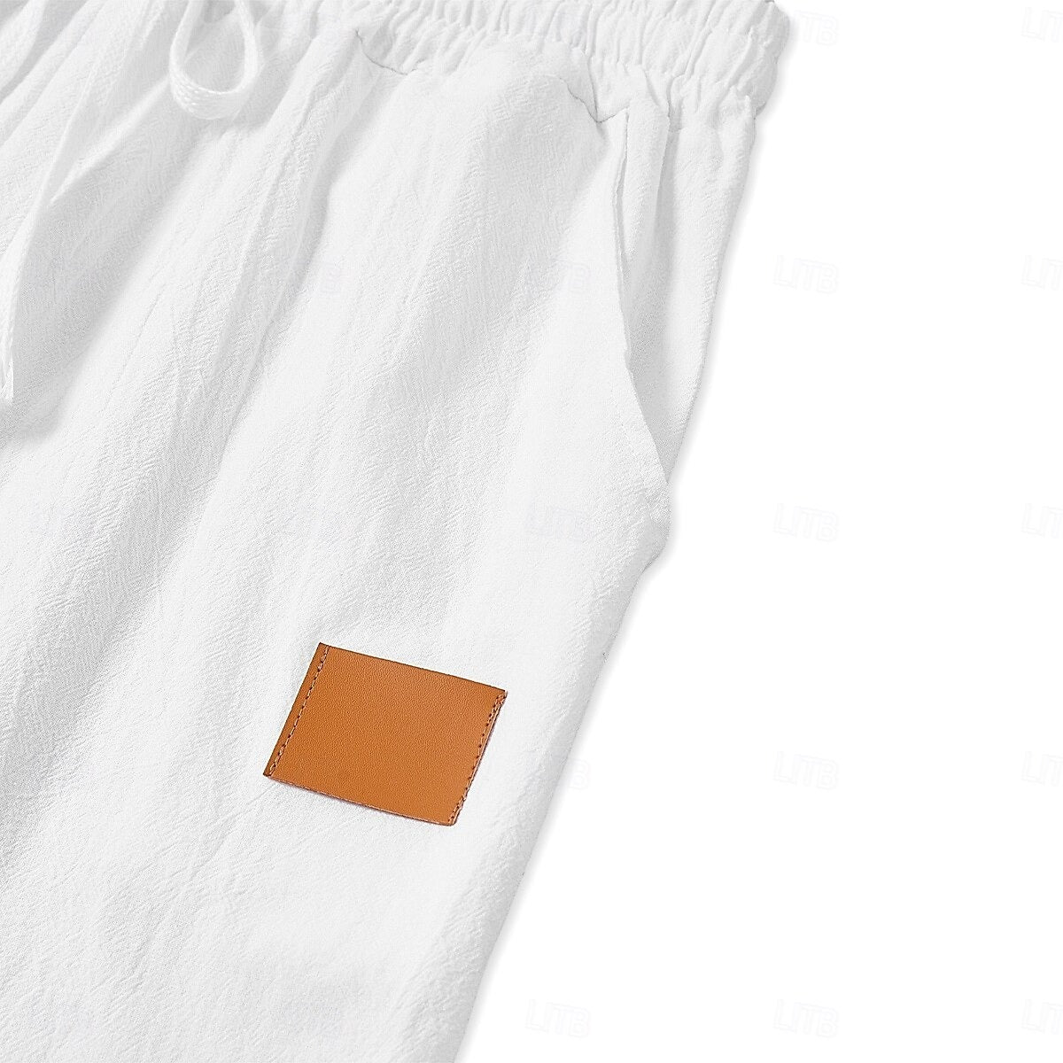 Stylish White Drawstring Waist Pants