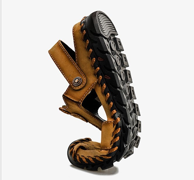 Men's Genuine Leather Two Wear Wear-resistant Sandals And Slippers