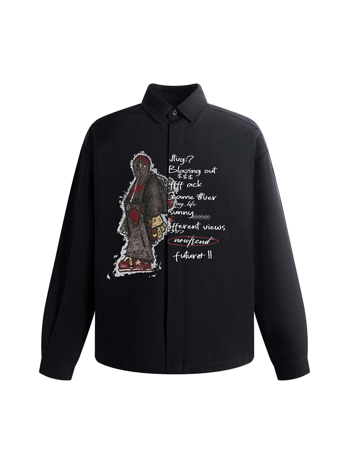 Trendy Graphic Print Long-Sleeve Shirt for Casual Wear