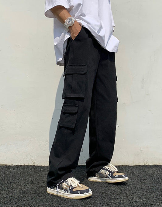 Pure Cotton Loose Multi-pocket Casual Pants