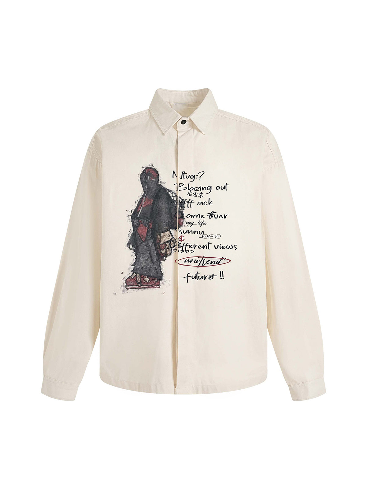 Trendy Graphic Print Long-Sleeve Shirt for Casual Wear