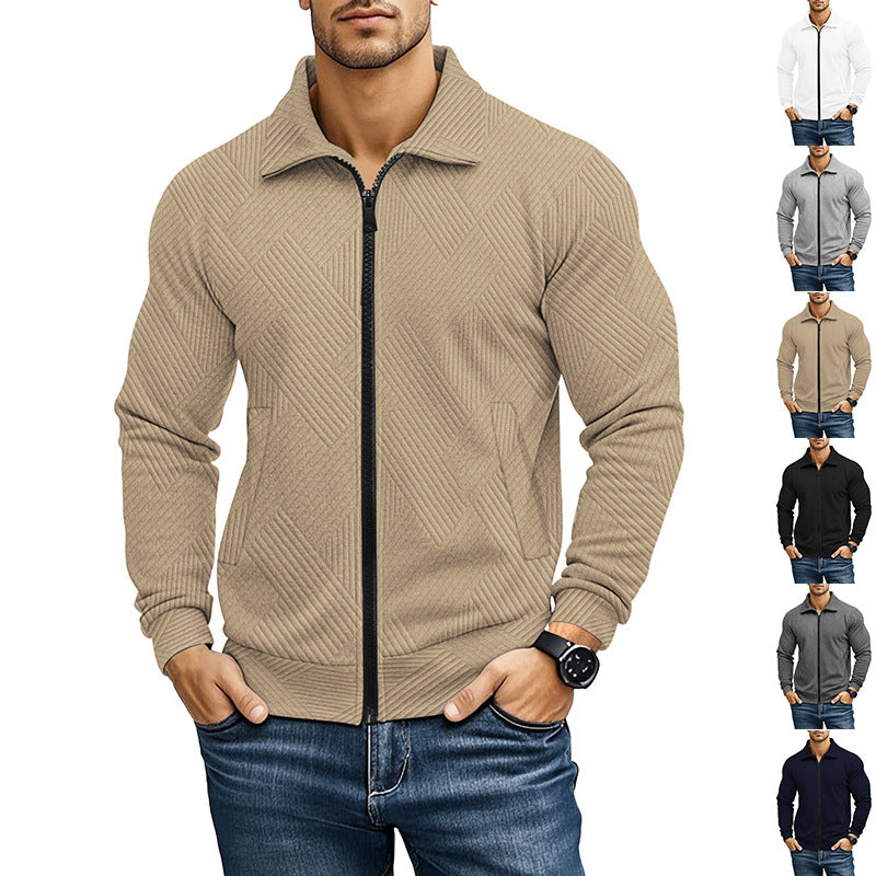 Men's Quilted Zip-Up Jacket - Stylish and Versatile for Everyday Wear