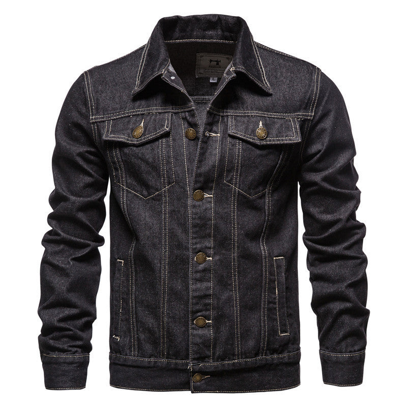 Classic Denim Jacket for Men - Stylish and Durable Design with Button Closure