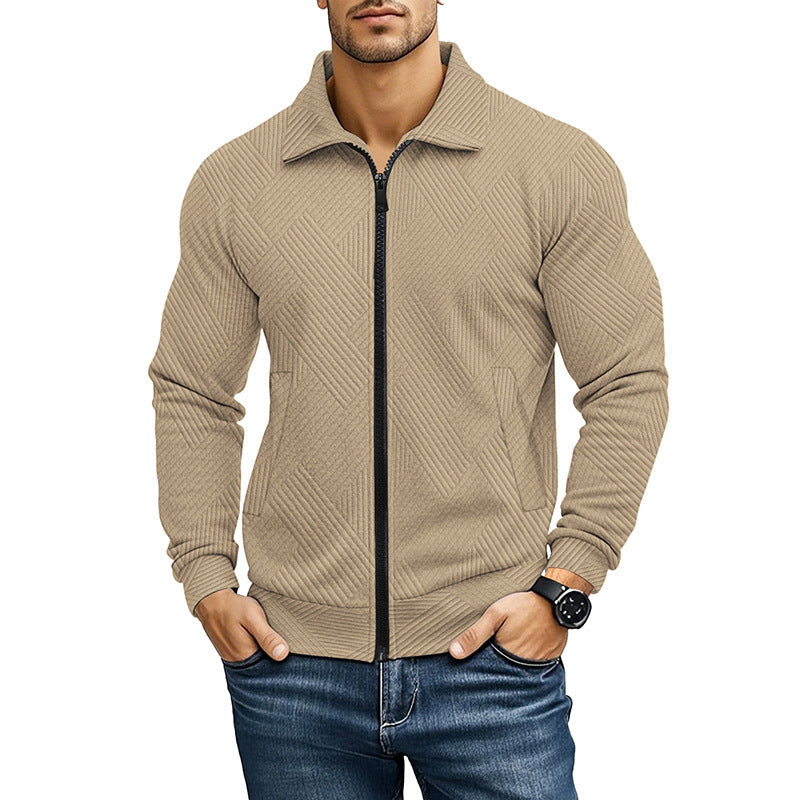 Men's Quilted Zip-Up Jacket - Stylish and Versatile for Everyday Wear