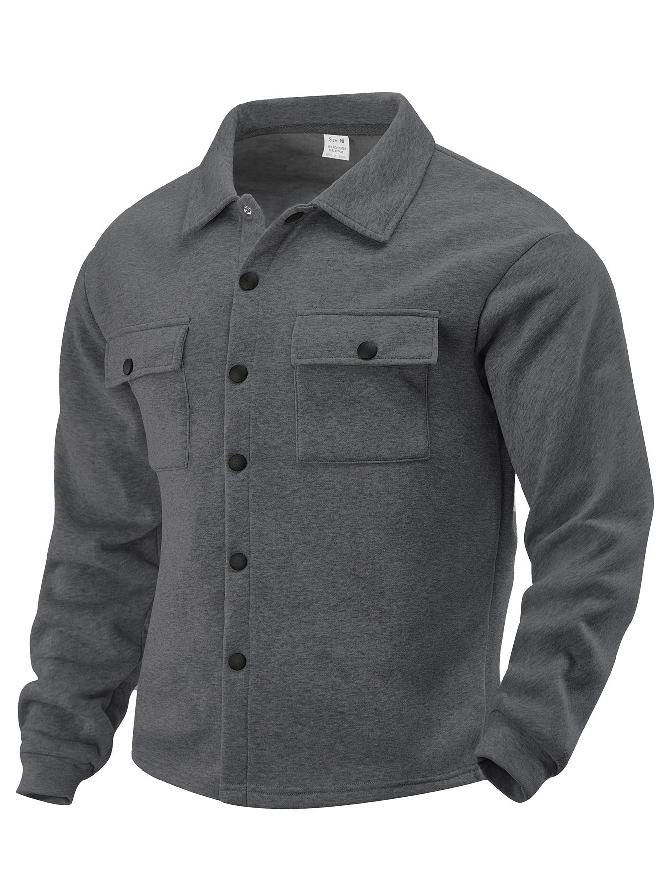 Stylish Black Button-Up Shirt Jacket for Men - Perfect for Casual and Outdoor Adventures