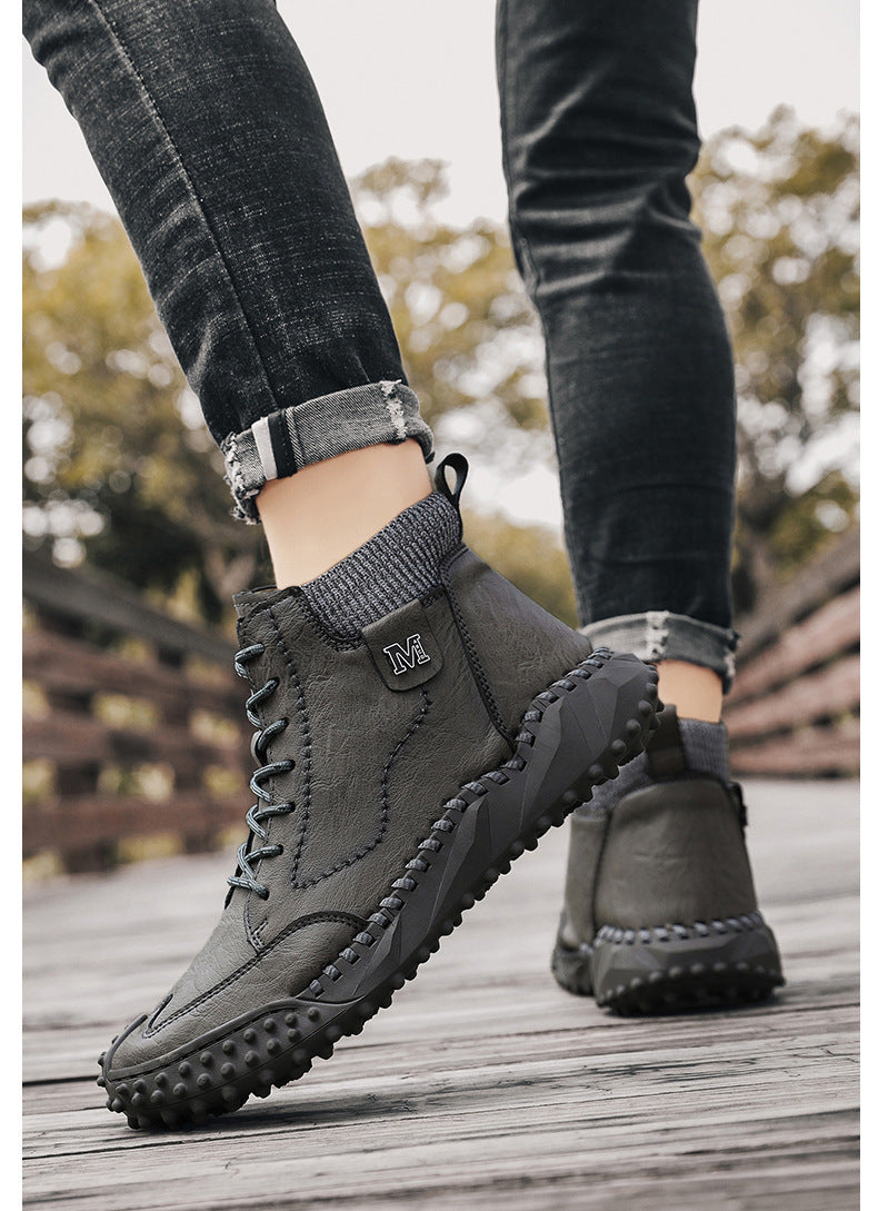 Men's Two-wear Soft Handmade High-top Martin Boots