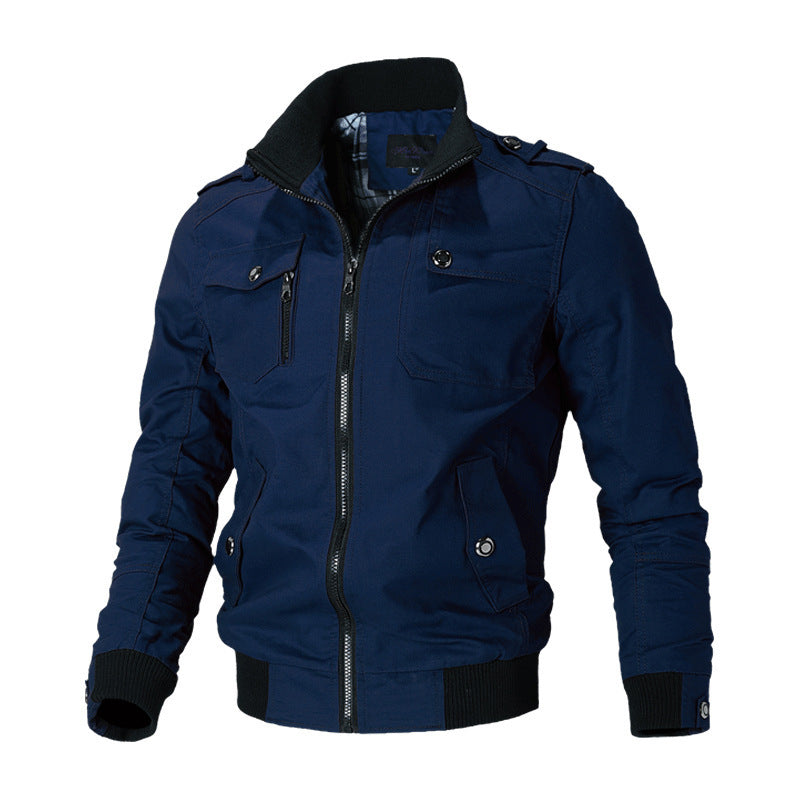 Men's Stylish Beige Bomber Jacket - Perfect for Casual and Outdoor Adventures