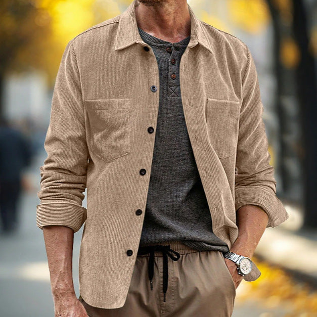 Stylish Corduroy Shirt Jacket for Men - Perfect for Casual and Outdoor Wear