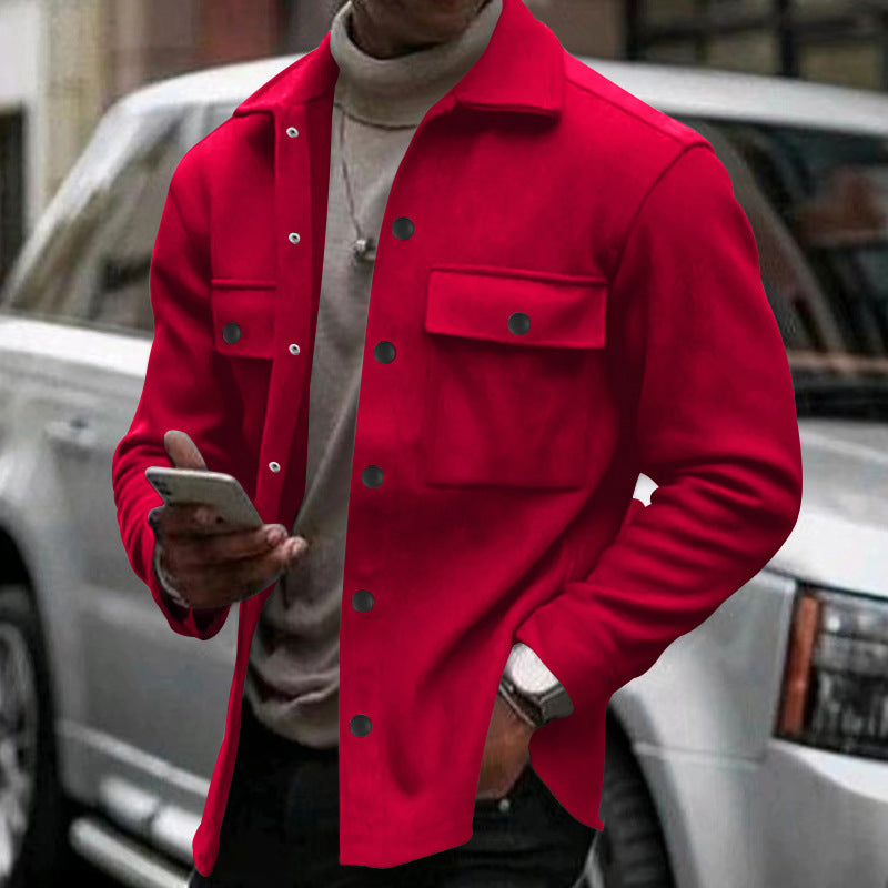 Stylish Men's Casual Jacket with Unique Button Design for Modern Fashionistas
