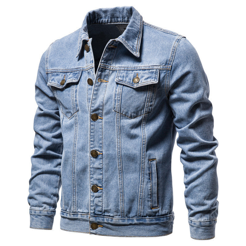 Classic Denim Jacket for Men - Stylish and Durable Design with Button Closure