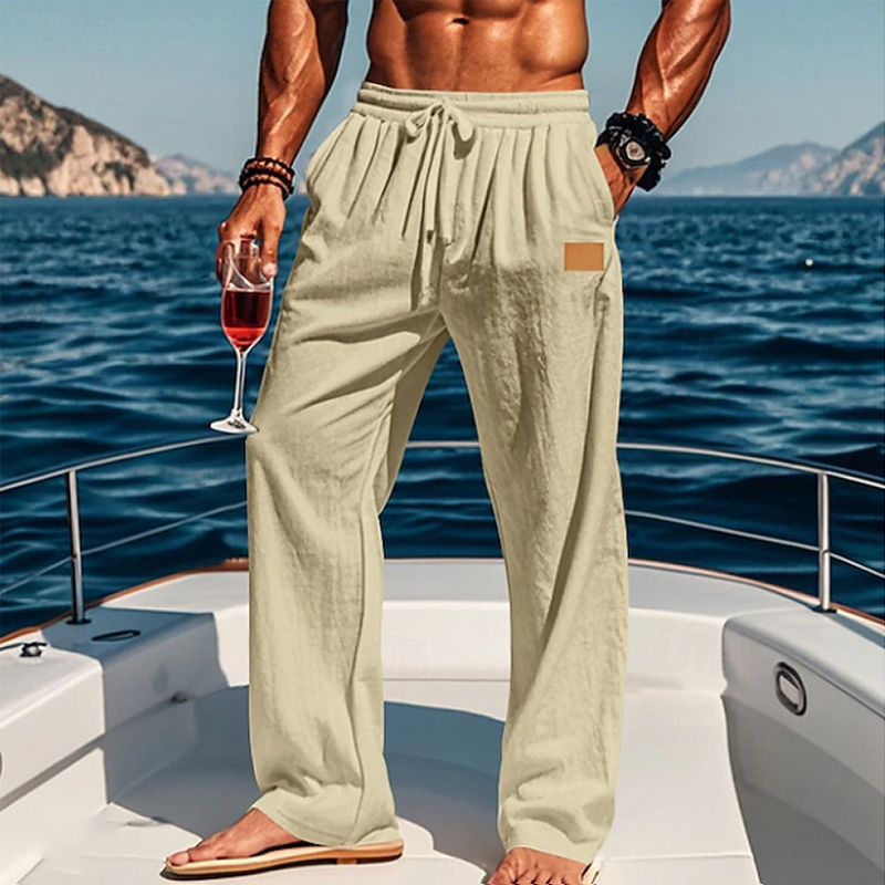 Stylish White Drawstring Waist Pants
