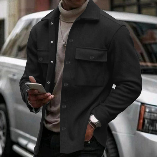 Stylish Men's Casual Jacket with Unique Button Design for Modern Fashionistas