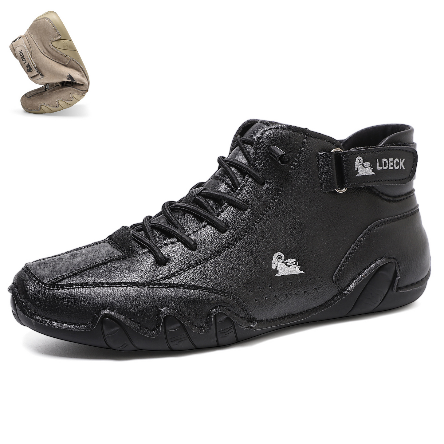Men's Plus Size Microfiber Leather Ram Lace Up Soft Octopus Sole Sneakers Casual Shoes
