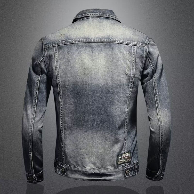 Stylish Distressed Denim Jacket for Men - Perfect for Casual and Trendy Looks
