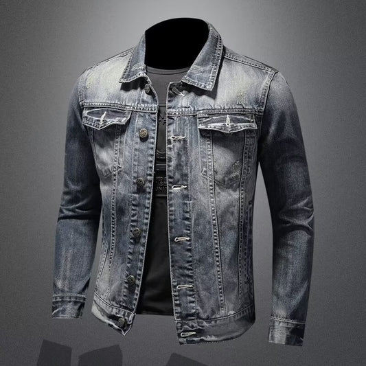 Stylish Distressed Denim Jacket for Men - Perfect for Casual and Trendy Looks