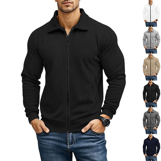 Men's Quilted Zip-Up Jacket - Stylish and Versatile for Everyday Wear