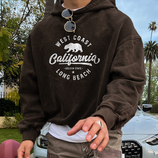 Men's Vintage Oversized "CALIFORNIA" Print Sweatshirt