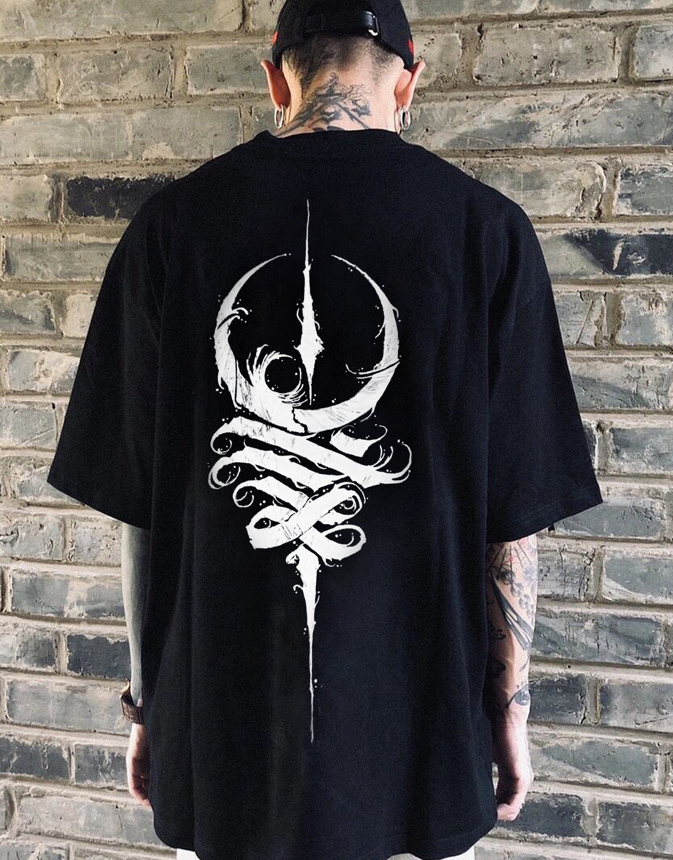 Dead Moon Art Totem Print T-shirt
